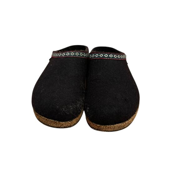COPY - Haflinger Grizzly Clog Womens 40 Black Wool Slip On Slipper Mule Shoes - Picture 2 of 8